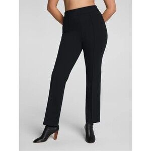 Spanx Black Ponte Kick Flare High Rise Pull-On Pants with Pintucks Size Large